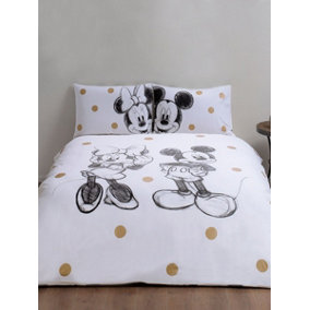 Minnie & Mickey Mouse 100% Cotton Double Duvet Cover Set