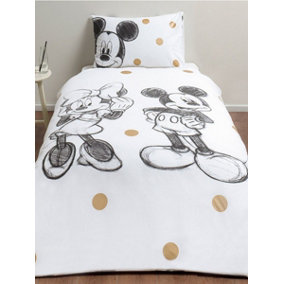 Minnie & Mickey Mouse 100% Cotton Single Duvet Cover Set