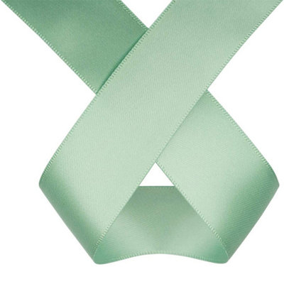 Mint Green Double Sided Satin Ribbon Polyester Ribbon Roll, 50mm x 10 ...