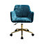 Mint Green Ice Velvet Upholstered Swivel Office Chair Desk Chair With Armrest