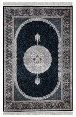Minyatur Premium Quality V0205A Navy Abstract Modern Turkish Area Rug - 160 x 230 cm
