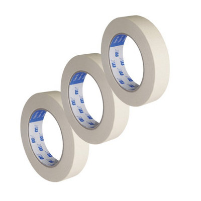 Mipa Paints - Pack of 3 Premium Quality MP Masking Tape 80C - 50m x 50mm Roll for Professionals and DIY Enthusiasts