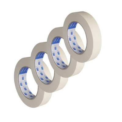 Mipa Paints - Pack Of 4 Premium MP Masking Tape for Precision Painting  50m x 19mm Roll with 80C Heat Resistance