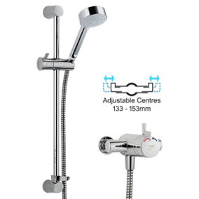 Mira Miniduo EV Exposed Thermostatic Mixer Shower Valve 133 - 153mm Riser Rail