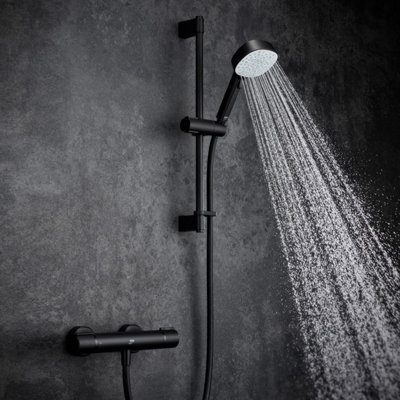 Mira Relate EV Thermostatic Bar Mixer Shower with Adjustable Handset - Matt Black