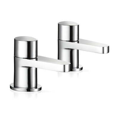 Mira Showers Precision Basin Pillar Taps Chrome Smooth Round - 1 Pair 2.1817.002