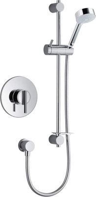 Mira Showers Silver BIV Mixer Shower Built In Recessed Valve + Riser + Head