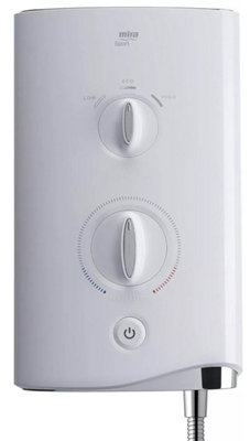 Mira Sport Dual Electric Shower 9.8kW Twin Rainshower 250mm Head White Chrome