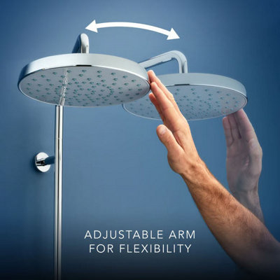 Mira Sport Dual Electric Shower 9.8kW Twin Rainshower 250mm Head White Chrome