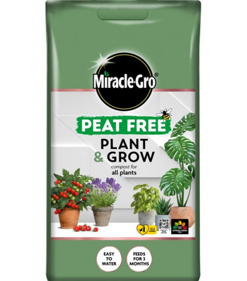 Miracle Gro All Purpose Compost Peat Free Plant & Grow Light Potting Soil 10L