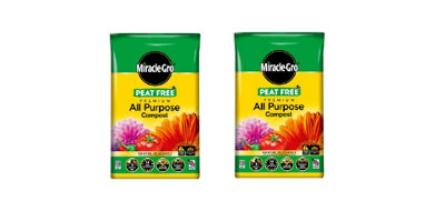 Miracle-Gro All Purpose Peat Free Compost 50L Pack of 2