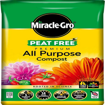 Miracle Gro All Purpose Peat Free Compost for Baskets Borders and Containers 50L