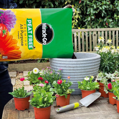 Miracle Gro All Purpose Peat Free Compost for Baskets Borders and Containers 50L