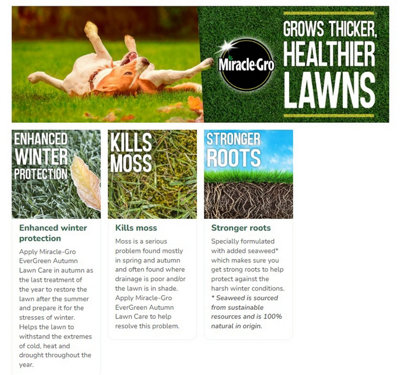 Miracle Gro Autumn Lawn Care Fertiliser Moss Killer and Lawn Feed 360m2 - 8