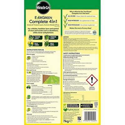 Miracle-Gro Evergreen Complete 4 in 1 200m² Lawn Feed, Weed & Moss Killer