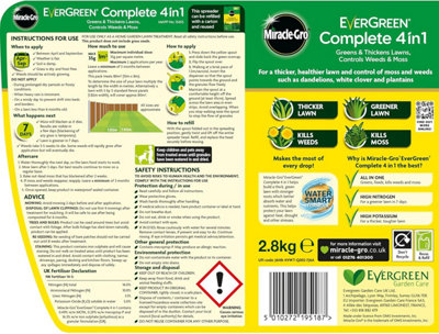 Miracle-Gro EverGreen Complete 4 in 1 Spreader - 2.8kg - 80m²