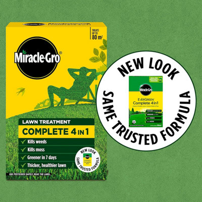 Miracle-Gro Evergreen Complete 4 in 1 Spreader 80m² Lawn Feed Weed and ...