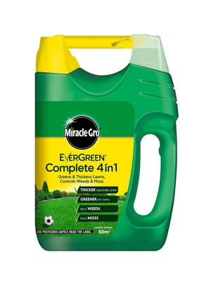 Miracle Gro EverGreen Complete 4 in1 Spreader Lawn Feed Weed & Moss Kill - 80m2