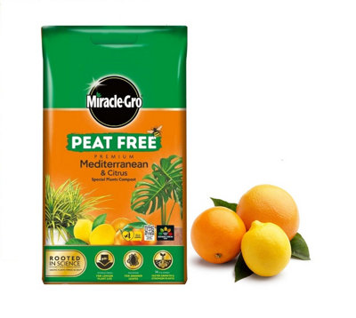 Miracle Gro Mediterranean & Citrus Plant Compost Peat Free 10L Bag