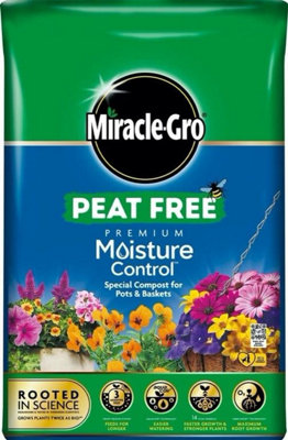 Miracle Gro Moisture Control Compost Pots & Baskets Peat Free Premium ...