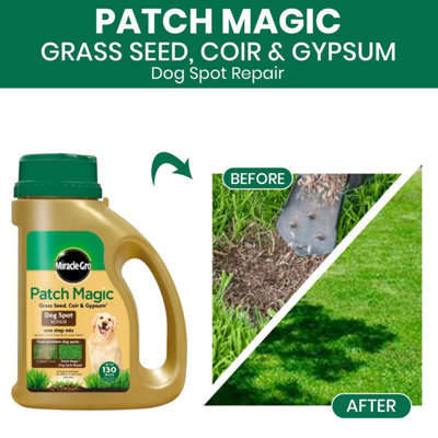 Miracle-Gro Patch Magic Dog Spot Repair 1293g Shaker Jar Lawn Seed Feed ...