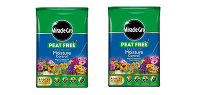 Miracle-Gro Peat Free Moisture Control Compost 40L Pack of 2