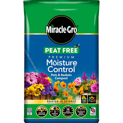 Miracle-Gro Peat Free Moisture Control Compost 40L