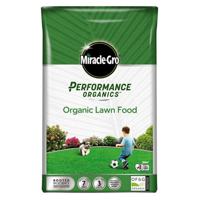 Miracle-Gro Performance Organics Lawn Food Natural Soil Grass Feed - 360m2