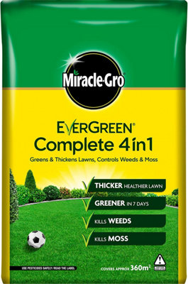 Miracle-GroEvergreen Complete 4 in 1 Lawn Food - 360 m2, 12.6 kg, Lawn Food, Weed & Moss Control