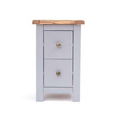 Mirano 2 Drawer Petite Bedside Table Brass Knob DIY at B&Q
