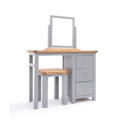 Mirano 3 Drawer Dressing Table Set Chrome Knob