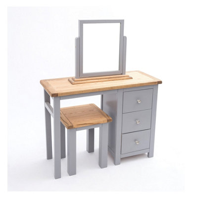 Mirano 3 Drawer Dressing Table Set Chrome Knob