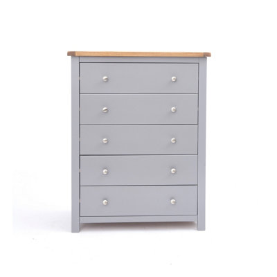 Mirano 5 Drawer Chest of Drawers Chrome Knob