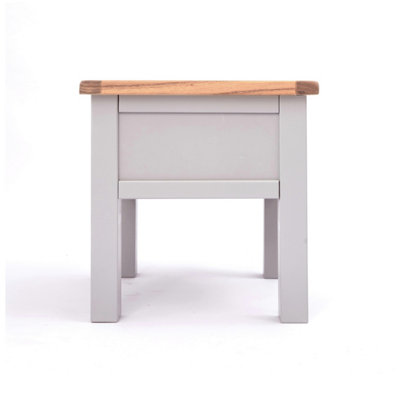 Mirano Grey 1 Drawer Side Table Brass Knob