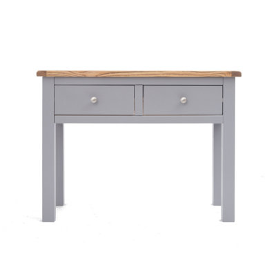 Mirano Grey 2 Drawer Console Table Satin Chrome Knob