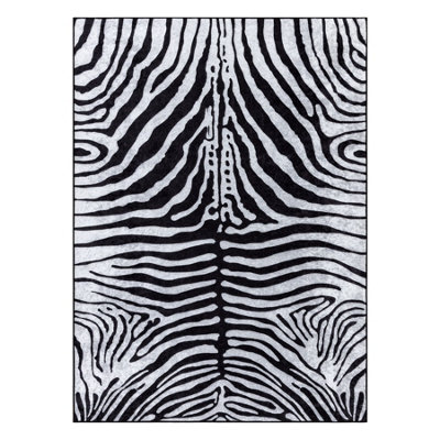 MIRO 51331.803 washing carpet Zebra anti-slip - black white 200x290 cm