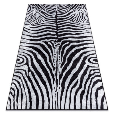 MIRO 51331.803 washing carpet Zebra anti-slip - black white 200x290 cm
