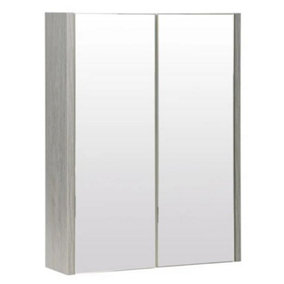 Mirror Bathroom Cabinet 500mm Wide - Silver Oak