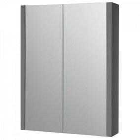 Mirror Bathroom Cabinet 500mm Wide - Storm Grey Gloss - (Urban)