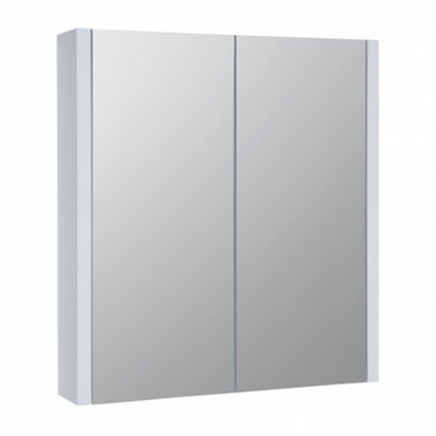 Mirror Bathroom Cabinet 600mm Wide - White - (Urban)