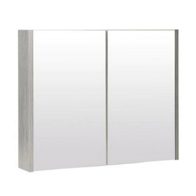 Mirror Bathroom Cabinet 800mm Wide - Silver Oak