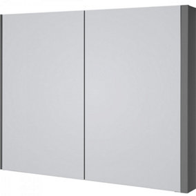 Mirror Bathroom Cabinet 800mm Wide - Storm Grey Gloss - (Urban)