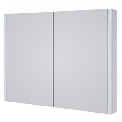 Mirror Bathroom Cabinet 800mm Wide - White - (Urban) | DIY at B&Q