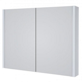 Mirror Bathroom Cabinet 800mm Wide - White - (Urban)