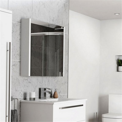 Mirror Bathroom Cabinet 800mm Wide White Urban