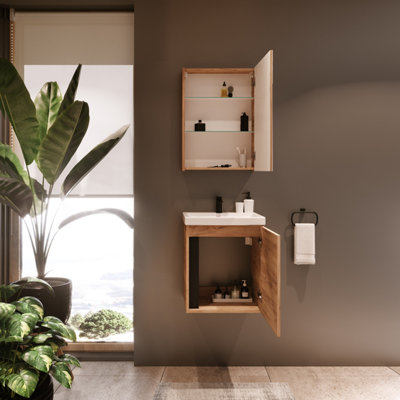 Mirror Bathroom Cabinet Mirrored Wall Unit 500mm Slimline Narrow ...