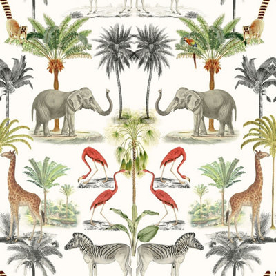 Mirrored Animals Wallpaper Multi Arthouse 924109 | DIY at B&Q