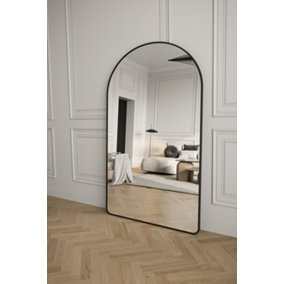 MirrorMaison - Jumbo Arkivo 200cm x 100cm - Extra Wide Full Length Arch Mirror - Black Frame