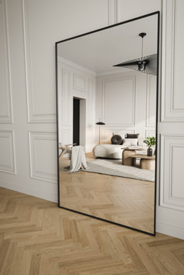 MirrorMaison - Oversized Full Length Leaner Mirror - 200cm x 100cm - Black Frame