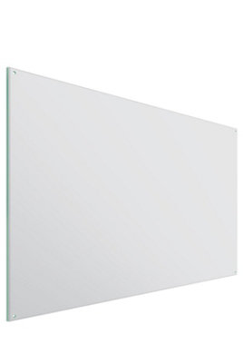 MirrorOutlet 4mm Sheet Mirror Glass Polished Edges with 4 Holes 140 x 90cm